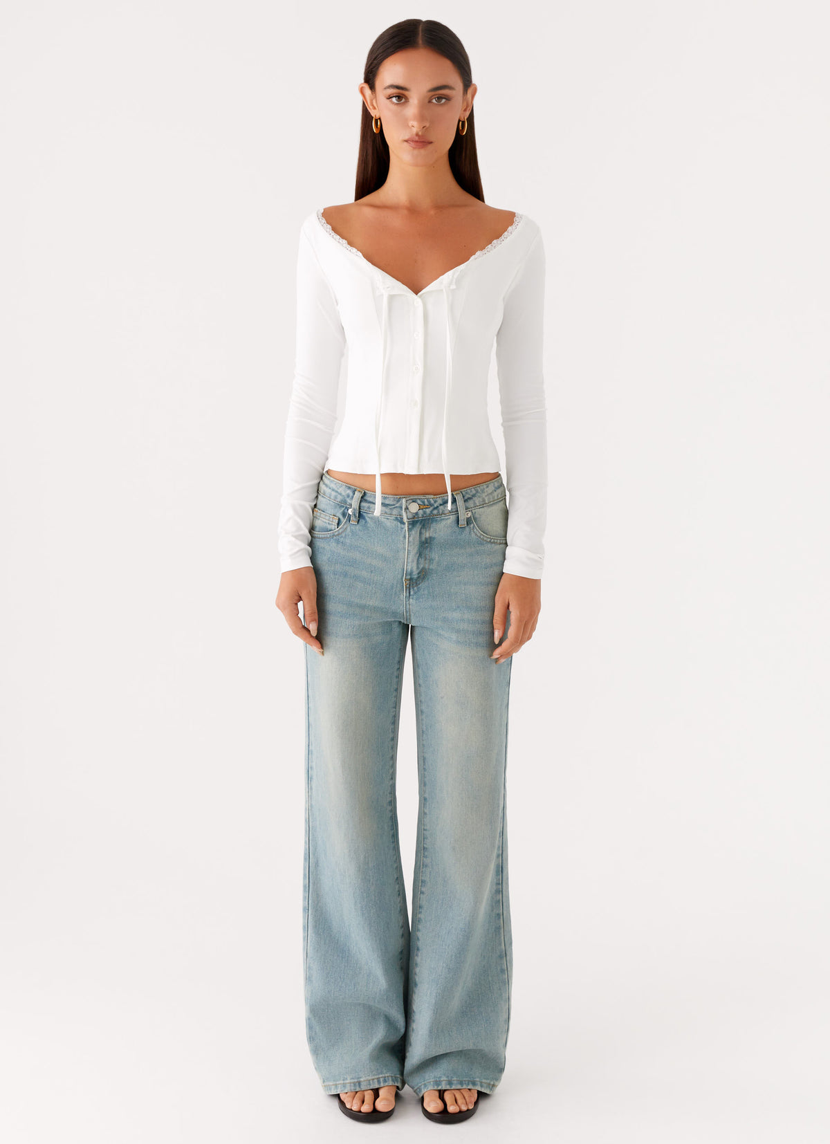 Moda Long Sleeve Top White 1 Peppermayo