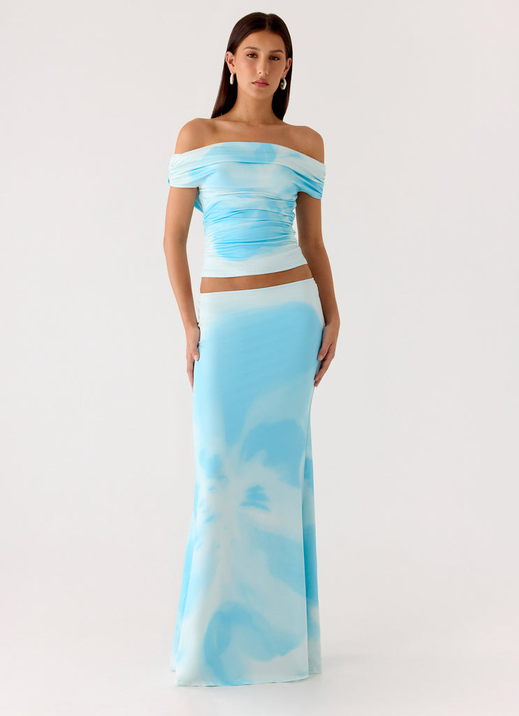 Moka Maxi Skirt - Blooming Blue