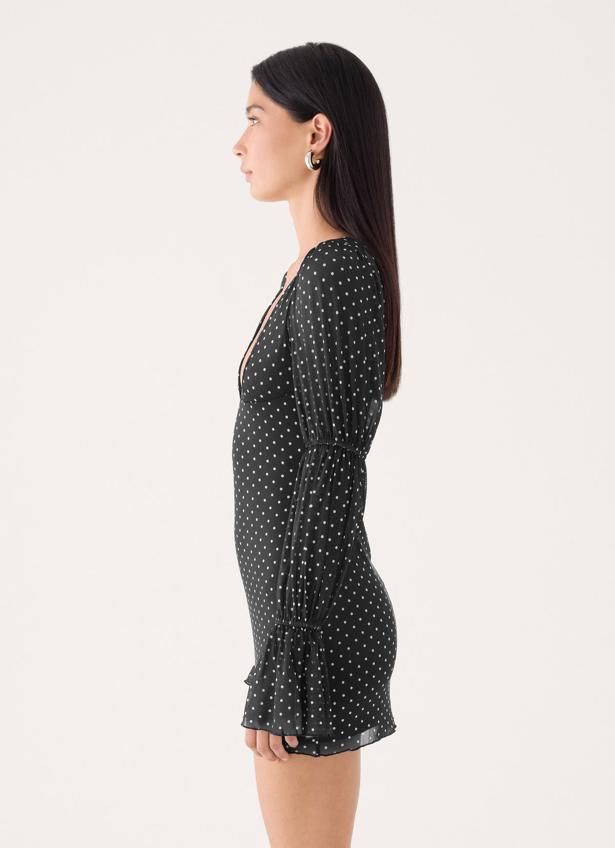 Moonlight Drive Mini Dress - Black Polka Dot