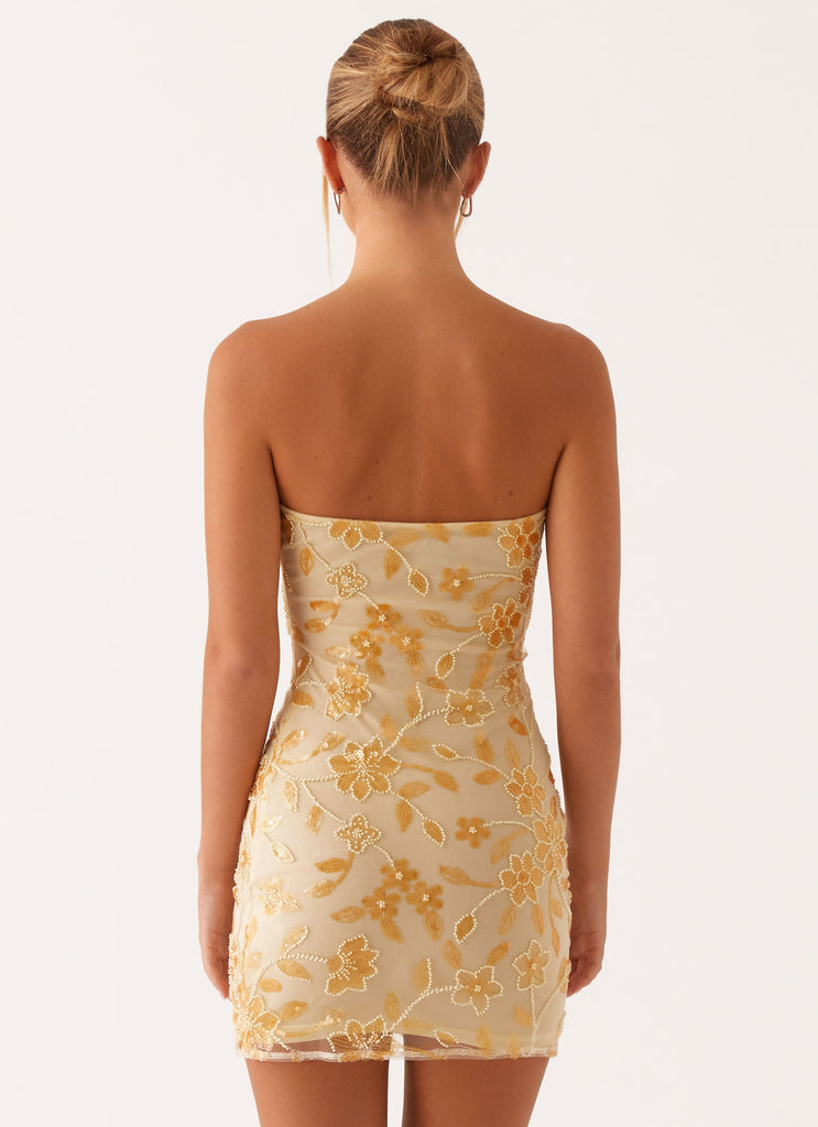 Moorey Beaded Mini Dress - Yellow