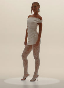 Morgan Off Shoulder Mini Dress - Ivory