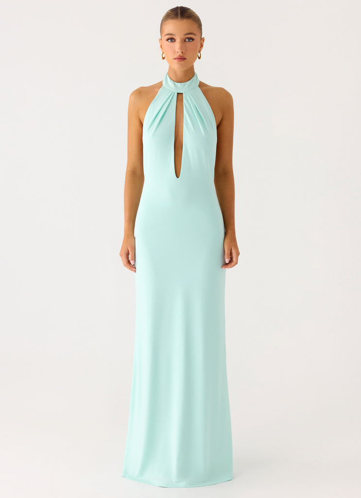 Mougleta Backless Maxi Dress - Aqua
