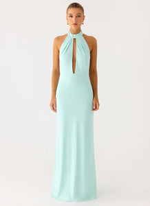 Mougleta Backless Maxi Dress - Aqua
