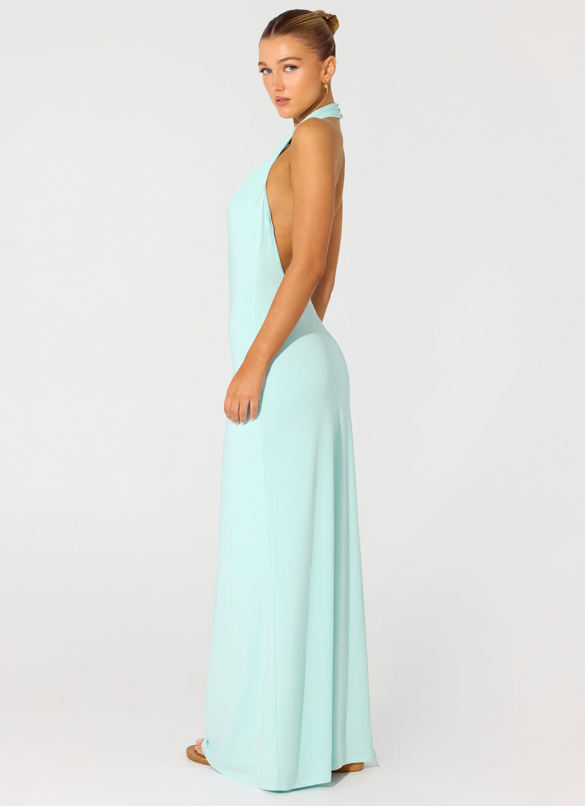 Mougleta Backless Maxi Dress - Aqua