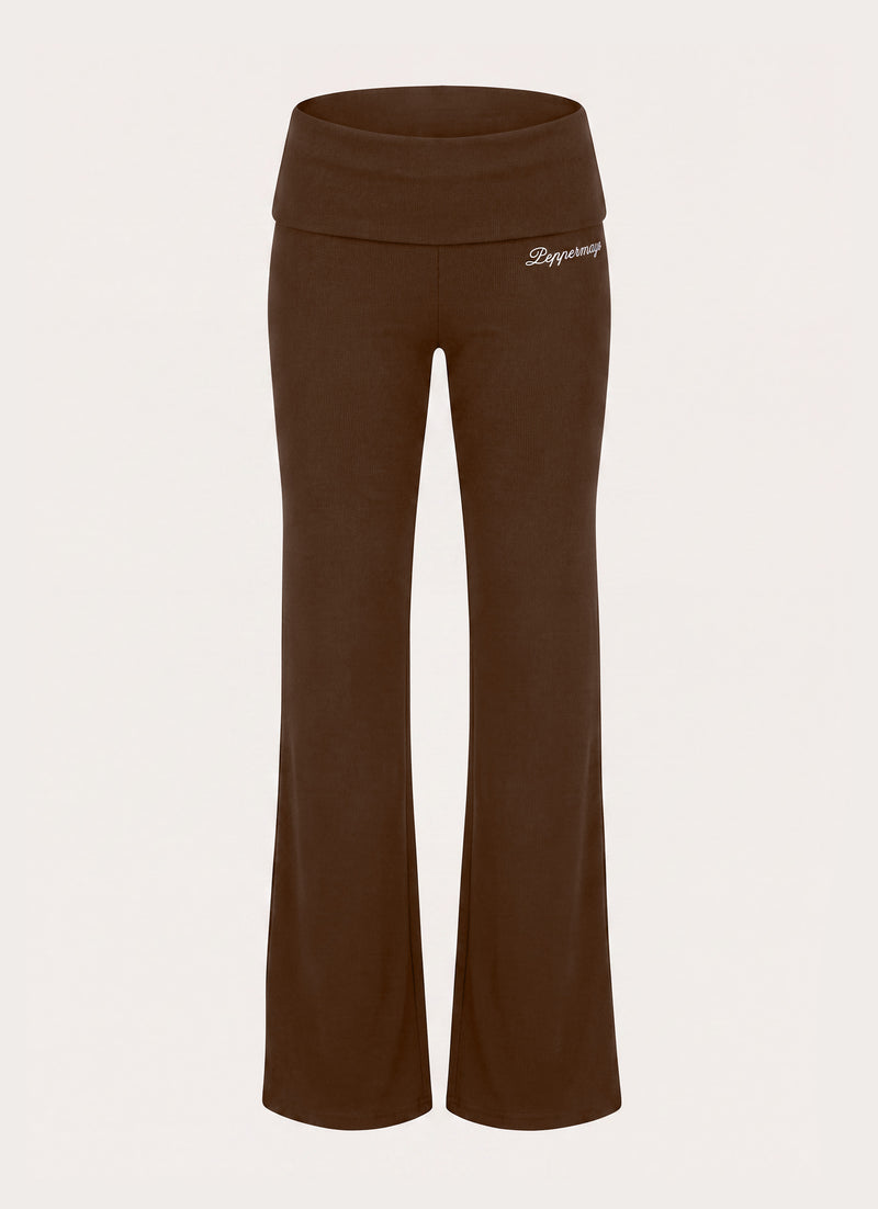 Muse Roll Waist Pants - Chocolate