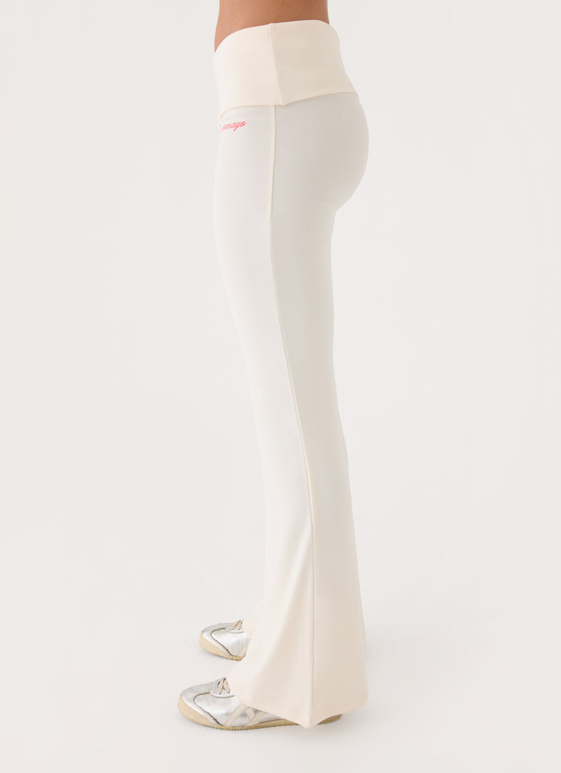 Muse Roll Waist Pants - Cream