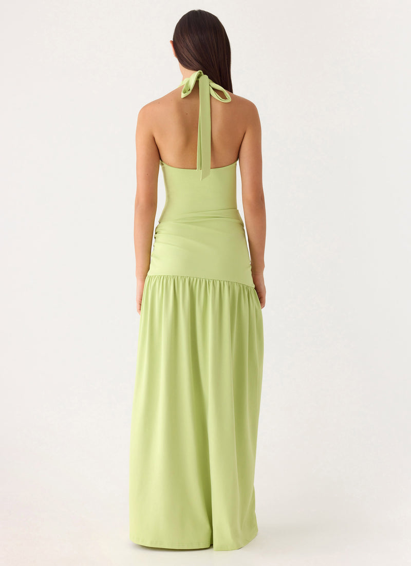 My Answer Bodysuit Maxi Dress - Lime