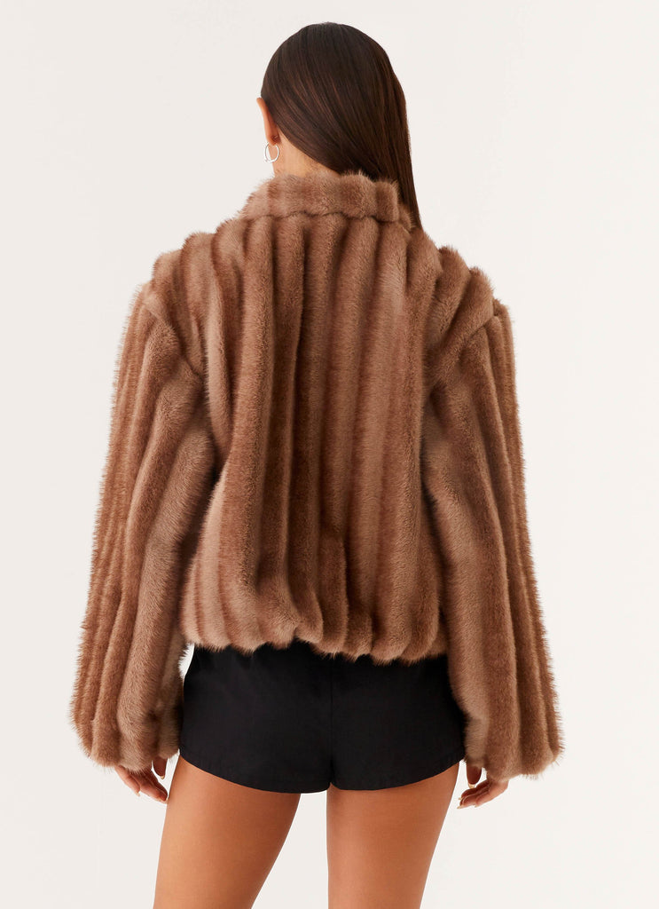 Naylor Faux Fur Jacket - Brown