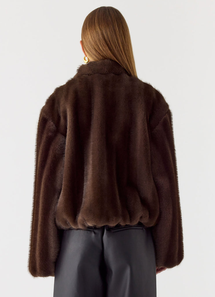Naylor Faux Fur Jacket - Chocolate