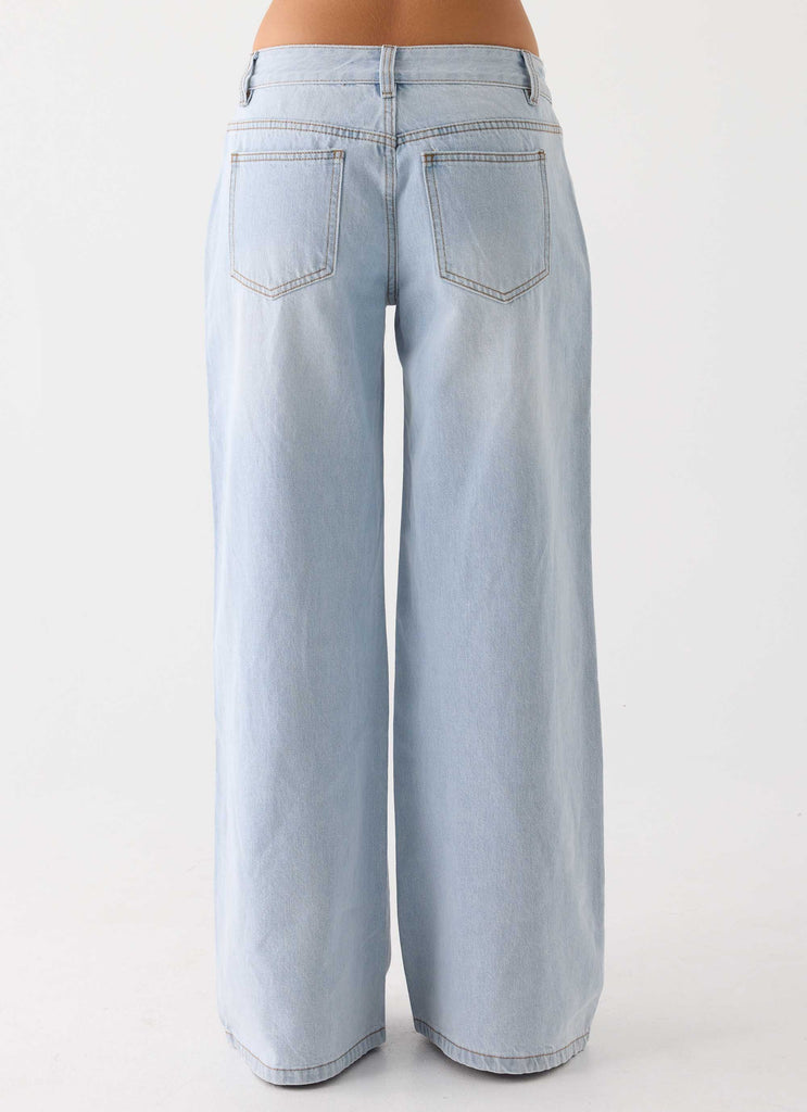 Neo Low Rise Wide Leg Jeans - Light Blue Wash
