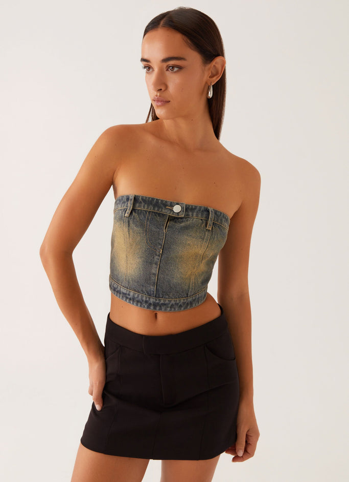 Not Like Us Denim Top - Vintage