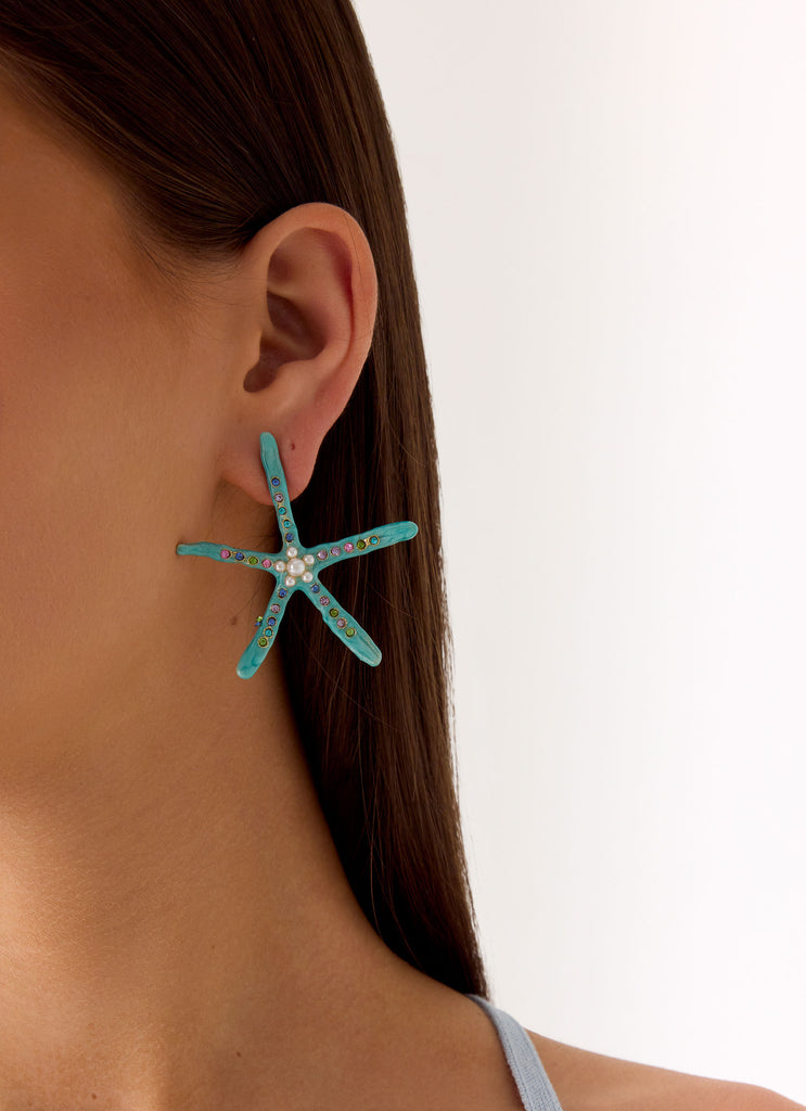 Ocean Glint Earrings - Blue