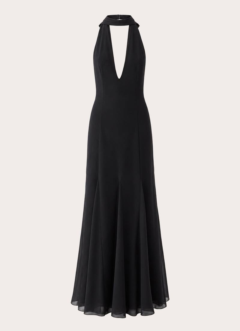 Off Script Scarf Maxi Dress - Black