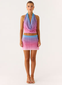 One More Time Sequin Knit Top - Disco Ombre