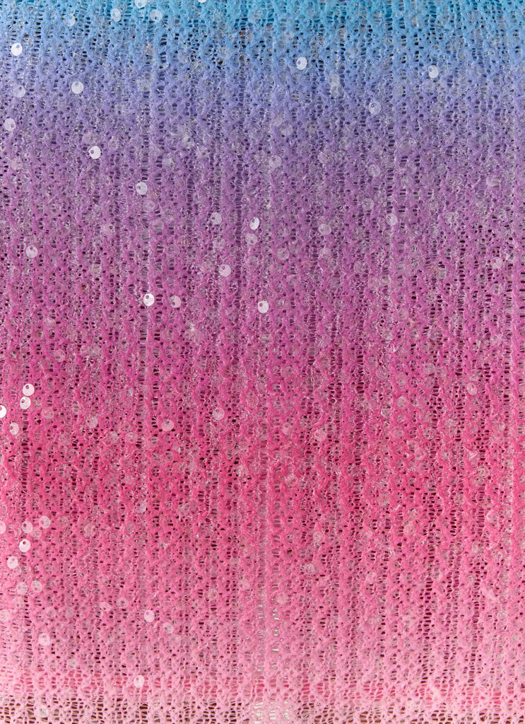 One More Time Sequin Knit Mini Skirt - Disco Ombre