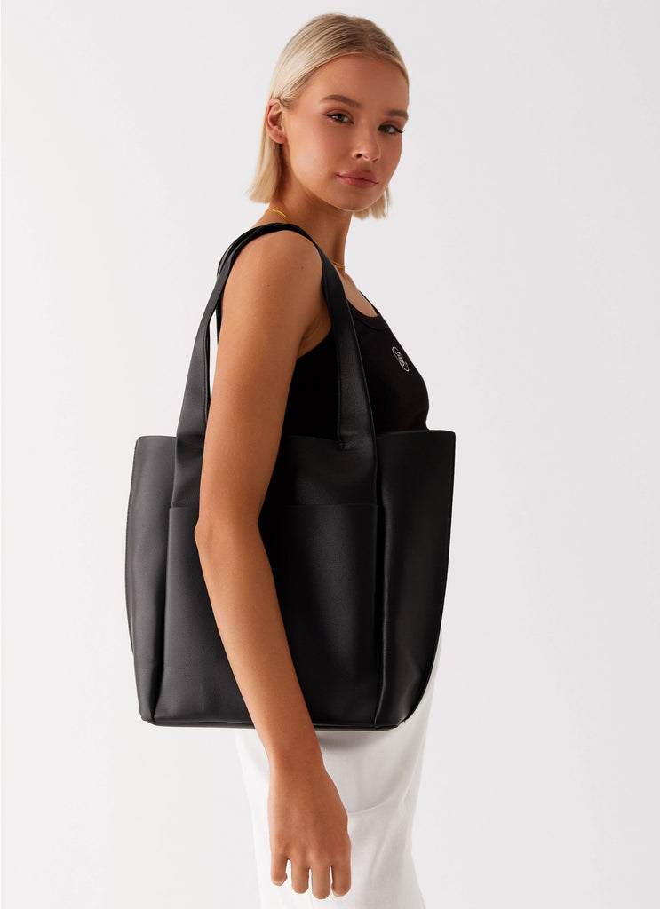 Womens One Of Yours Bag in the colour Black in front of a light grey background