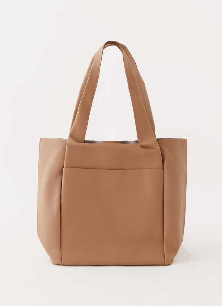 Womens One Of Yours Bag in the colour Beige in front of a light grey background