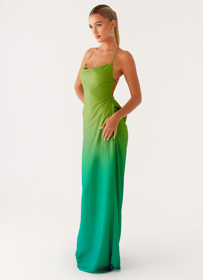 Opposites Attract Maxi Dress - Green Ombre