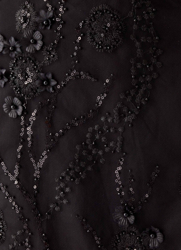 Overload Beaded Mini Skirt - Black