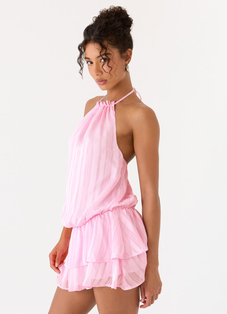 Parade Halter Mini Dress - Pink
