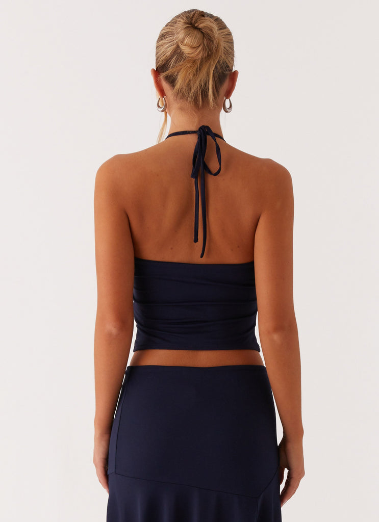 Paris Nights Halter Top - Navy