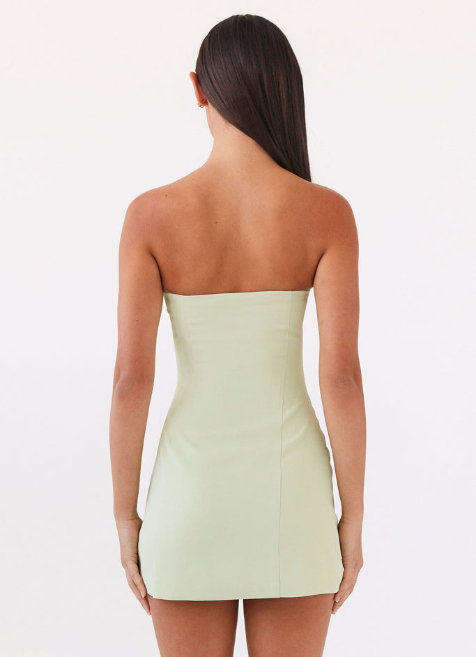 Ayanna Strapless Mini Dress - Green Zest