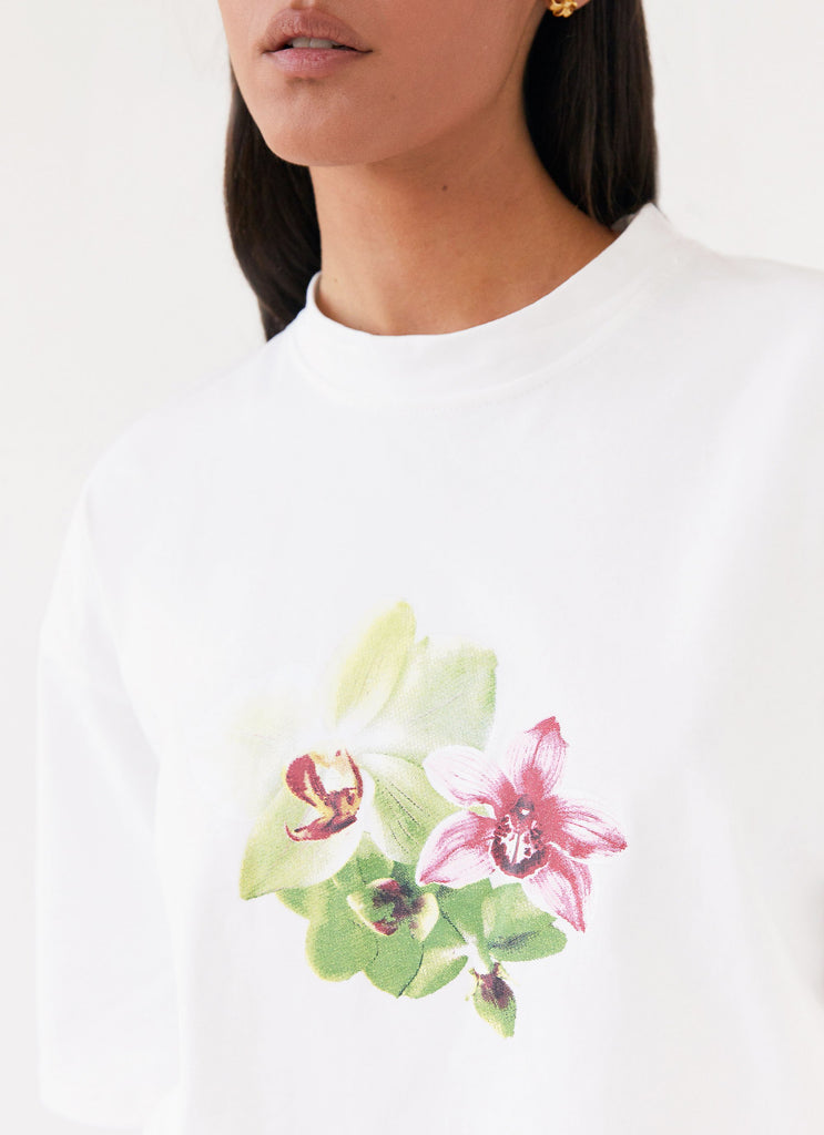 Lillies Oversized Tee - White