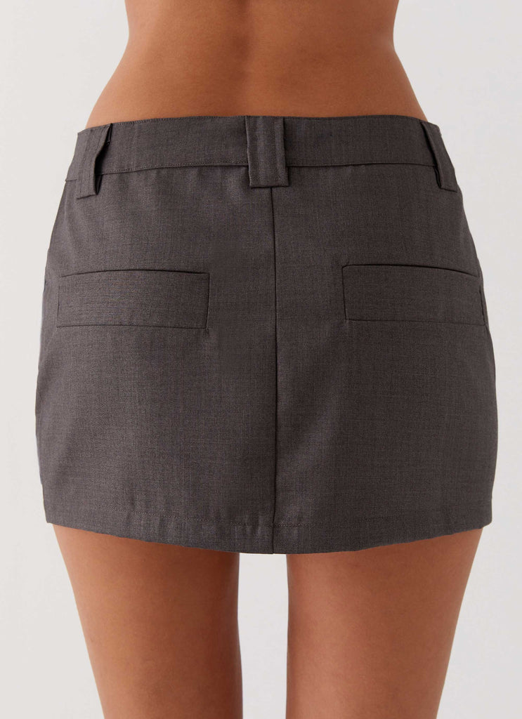 Womens Bad Blood Cargo Mini Skirt in the colour Army in front of a light grey background