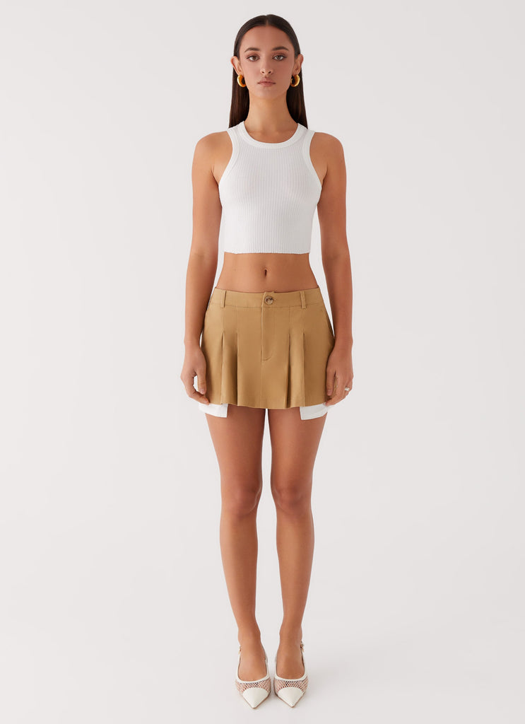 Tegan Cargo Mini Skirt - Tan