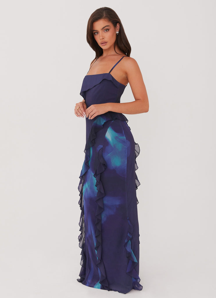 Do No Wrong Ruffle Maxi Dress - Cyber Rose