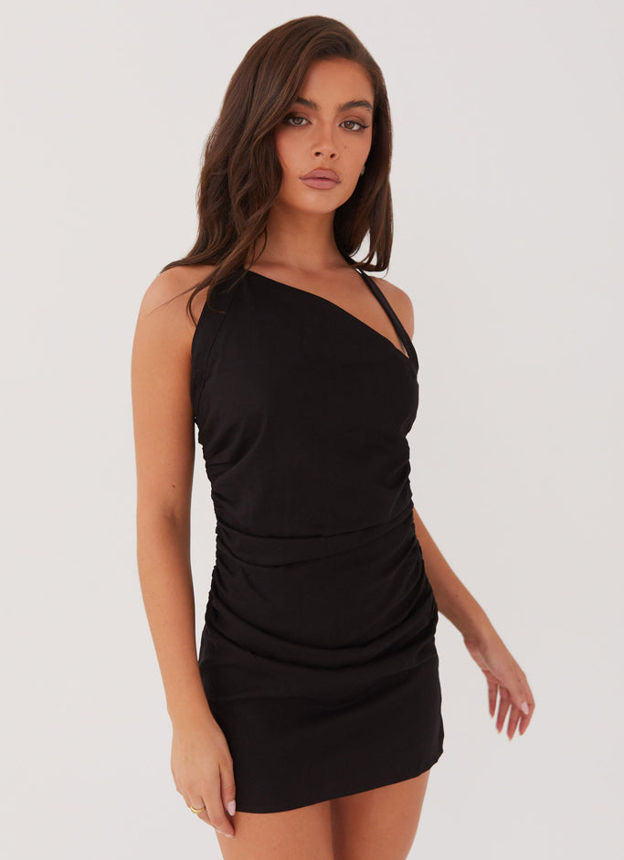 Annalissa Linen Mini Dress - Black