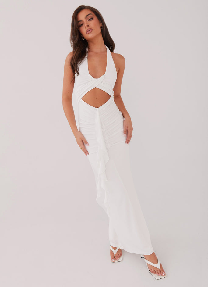 Allanna Frill Maxi Dress - White