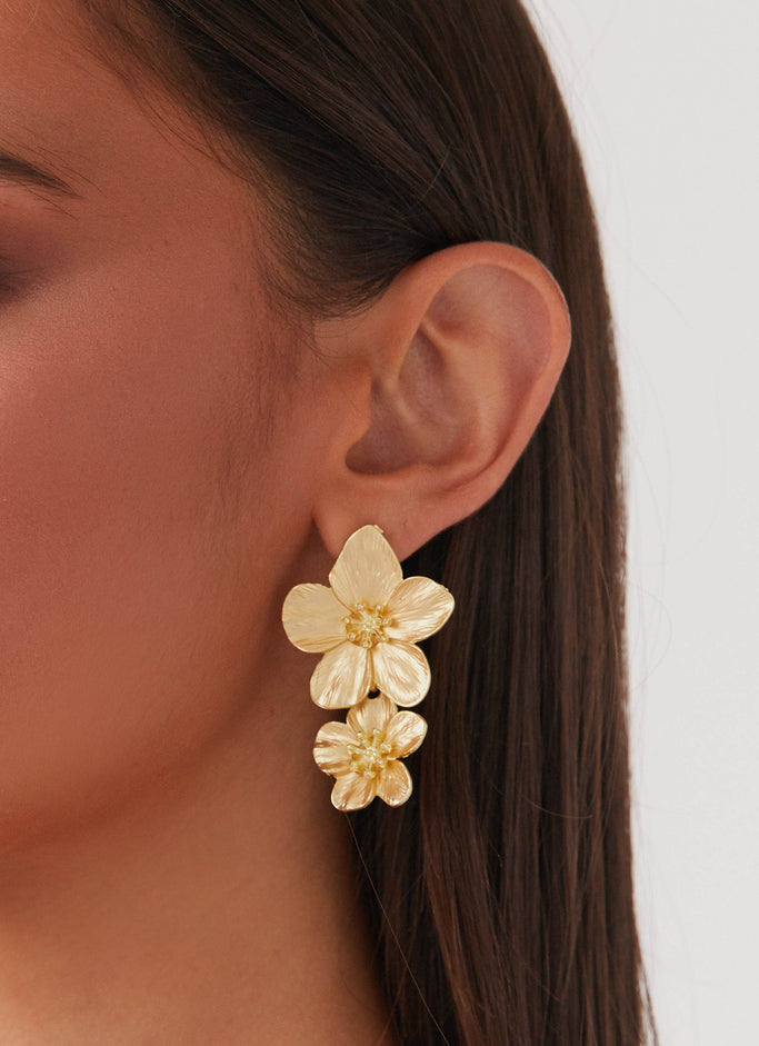 Lola Love Flower Earrings - Gold