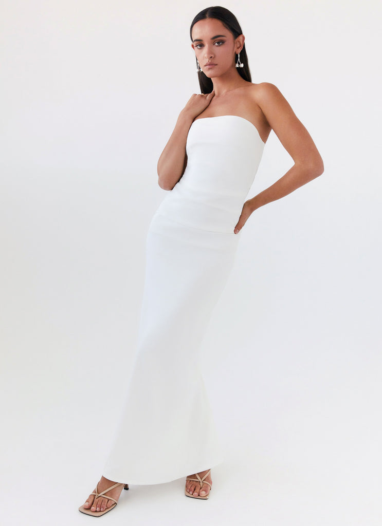 Danielle Strapless Maxi Dress White – Peppermayo - Main Image