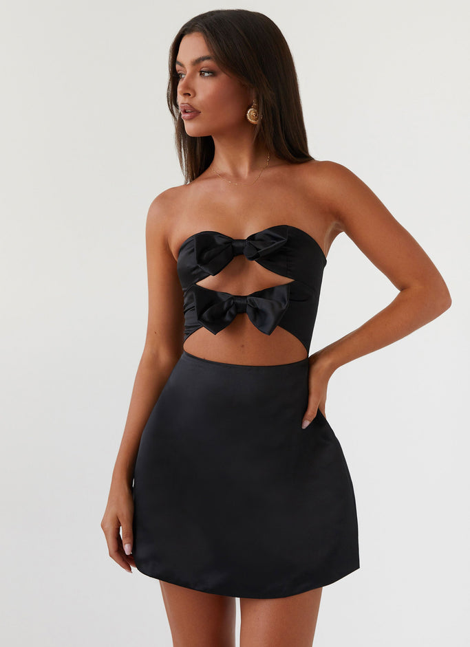 Girl Crush Bow Mini Dress - Black