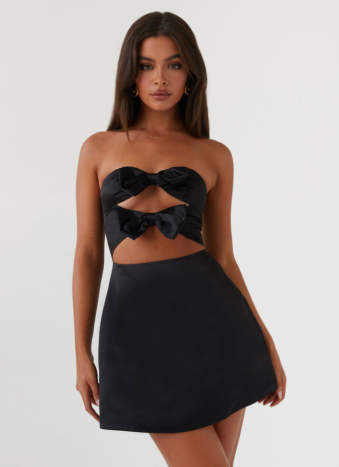 Girl Crush Bow Mini Dress - Black