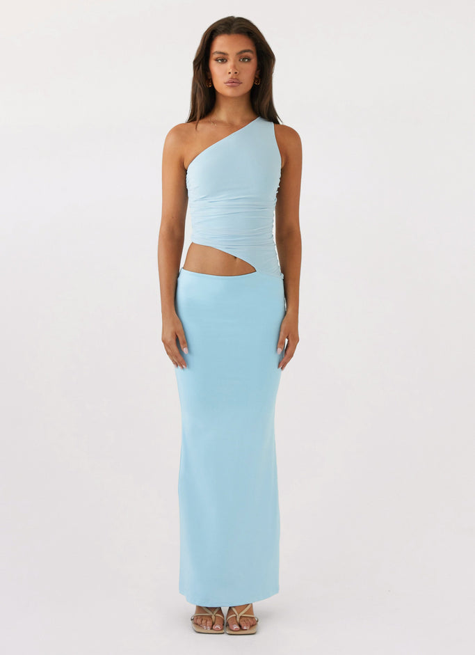Seranella One Shoulder Maxi Dress - Sky Blue