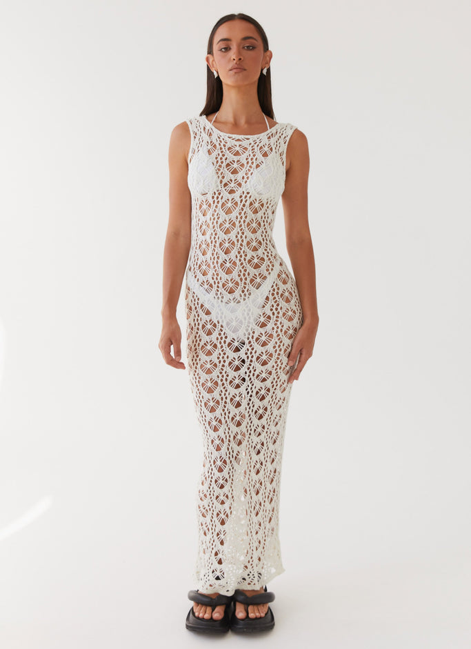 Tarlisa Crochet Maxi Dress - Cream