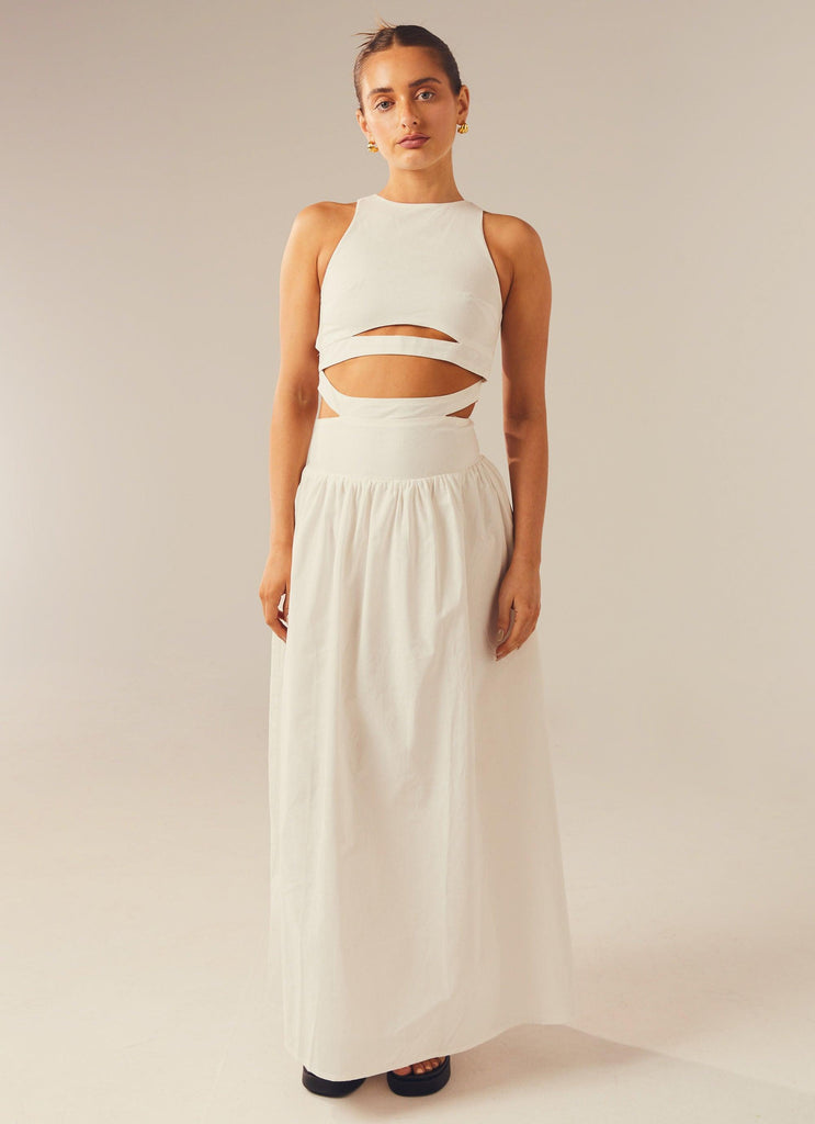 Meet Me In Majorca Maxi Dress - White - Peppermayo