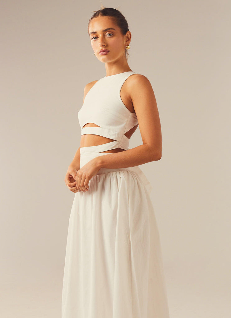 Meet Me In Majorca Maxi Dress - White - Peppermayo