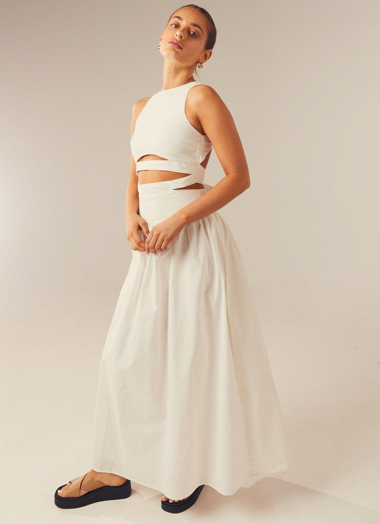 Meet Me In Majorca Maxi Dress - White - Peppermayo