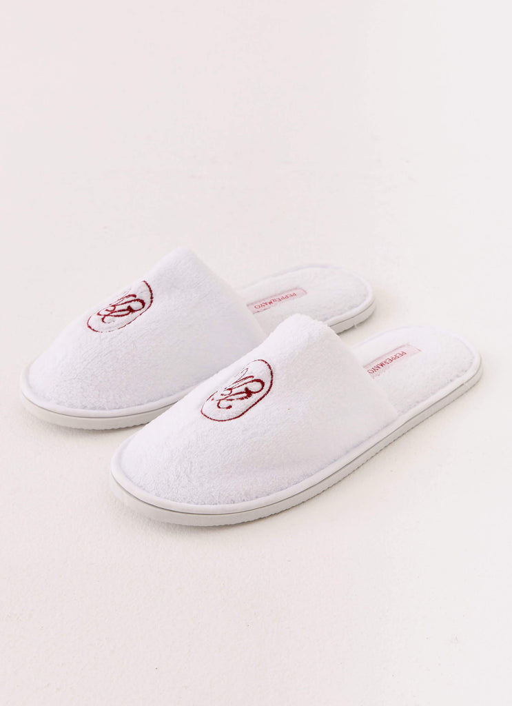 Peppermayo Branded Slippers - White