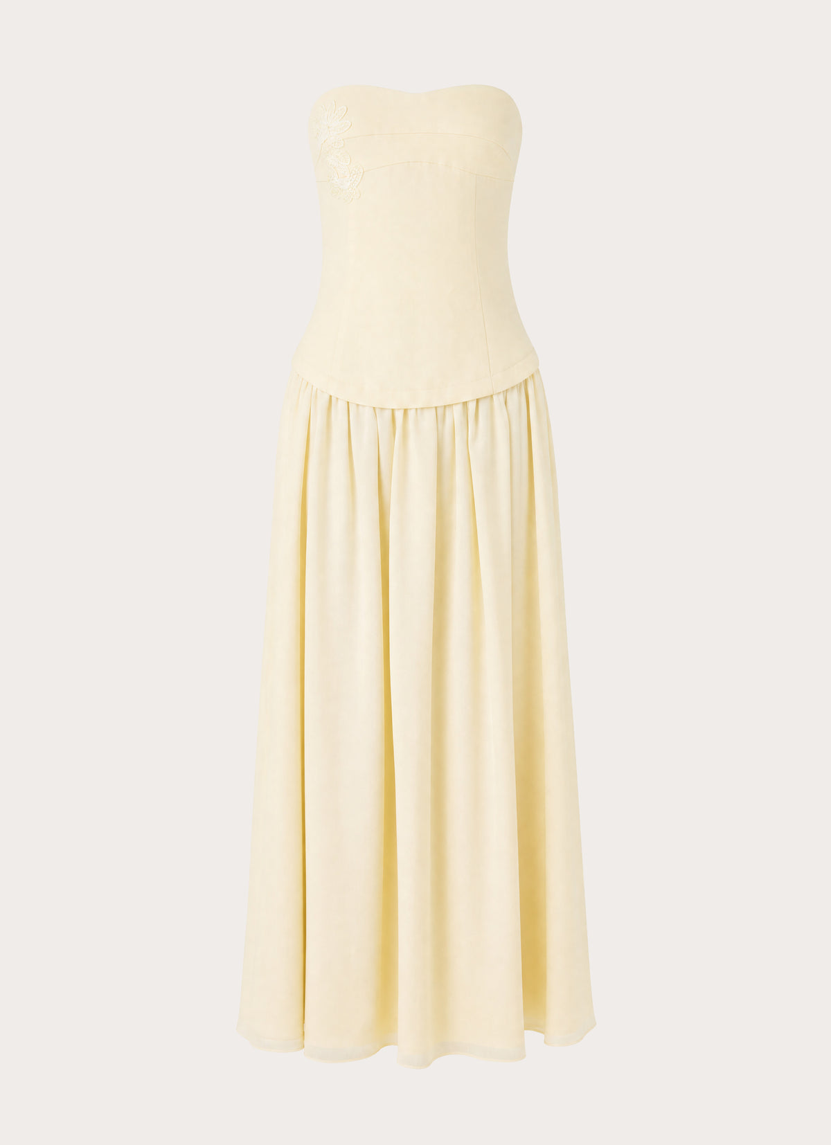 Pinky Up Maxi Dress - Butter Yellow