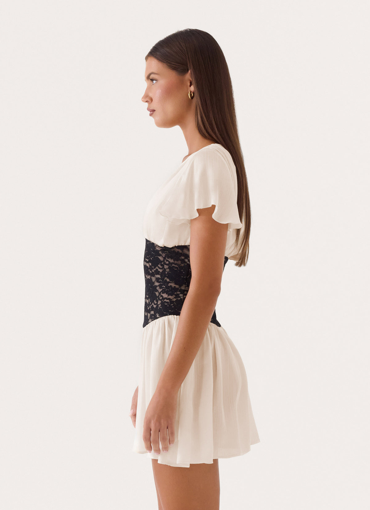 Poppie Lace Mini Dress - Ivory