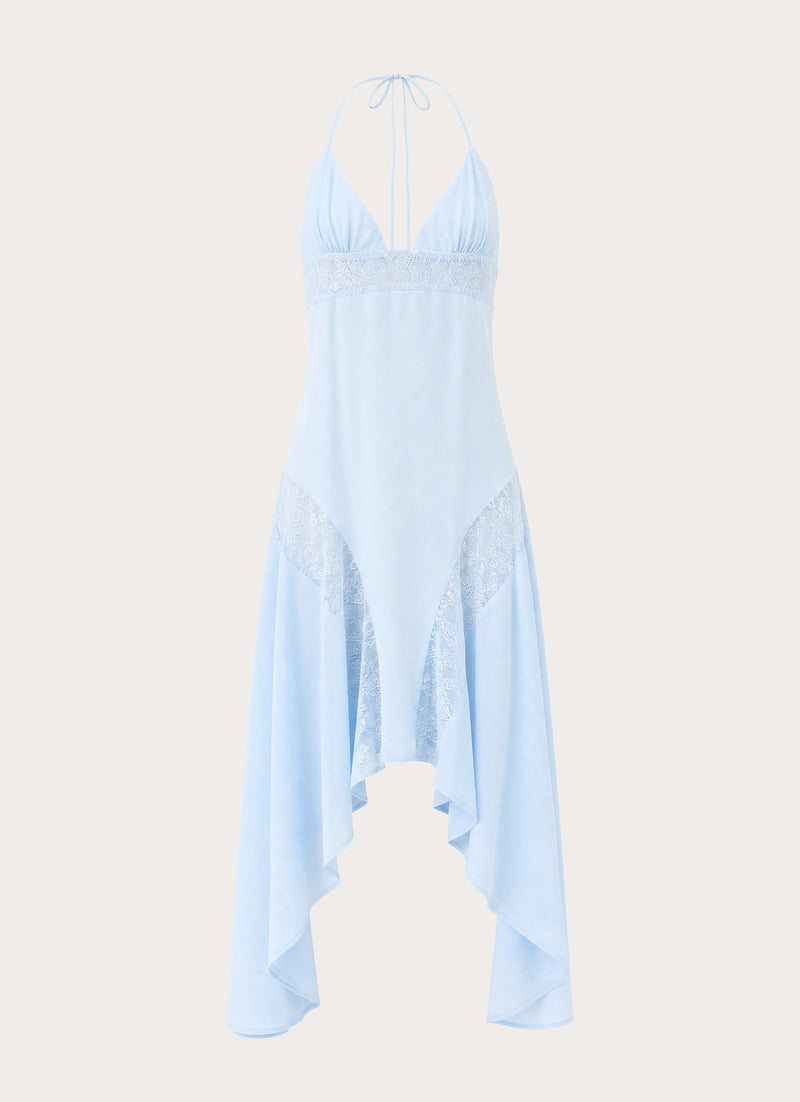 Prilla Asymmetric Midi Dress - Blue