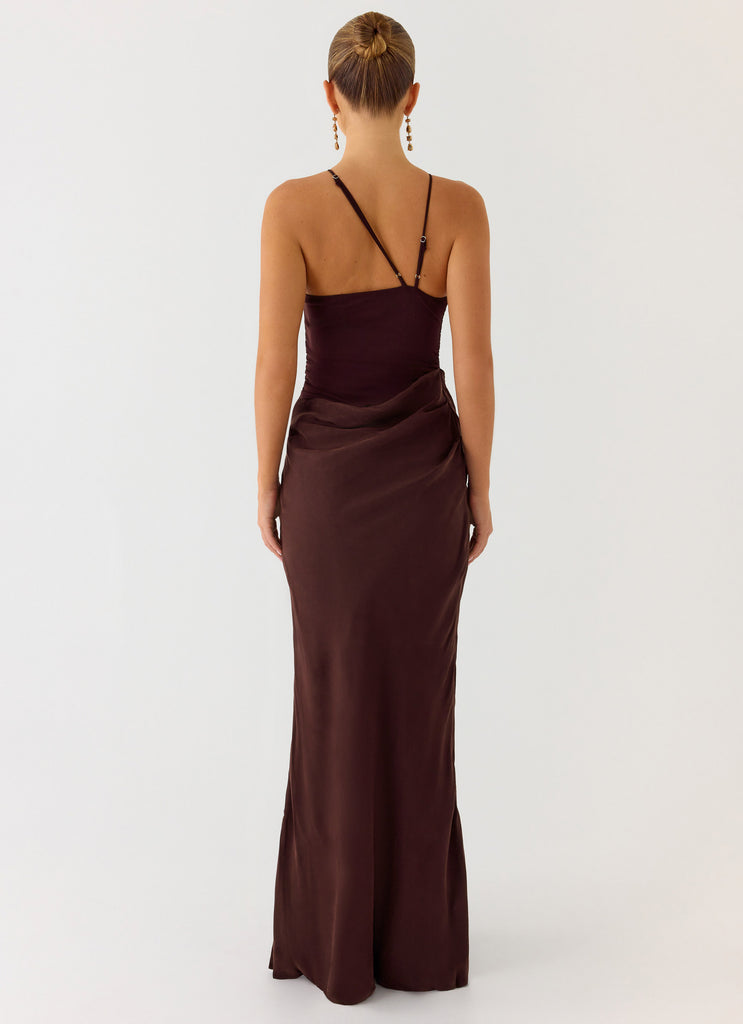 Pristin Cupro Maxi Dress - Cool Chocolate