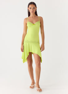 Queen Card Mini Dress - Lime