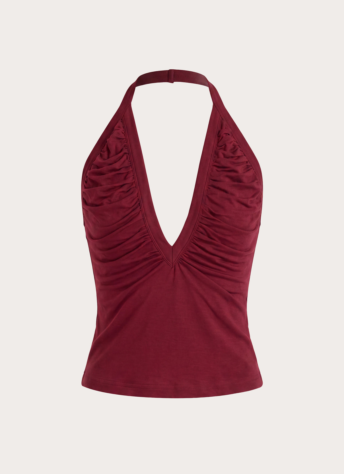 Raffita Ruched Halter Top - Maroon
