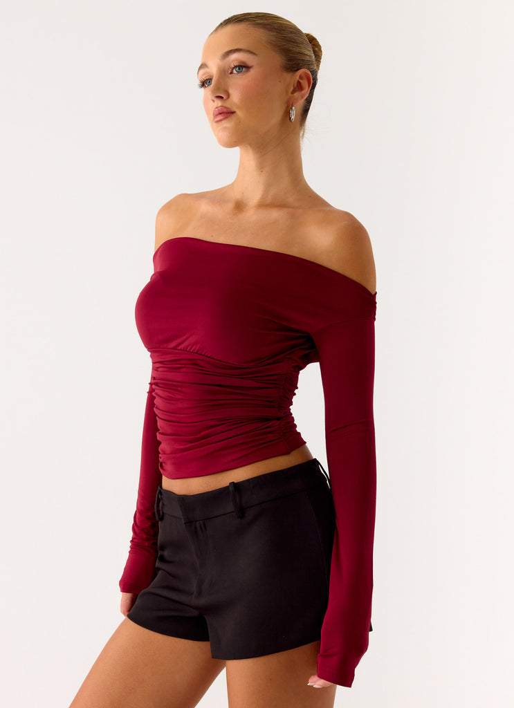 Reva Long Sleeve Top - Maroon