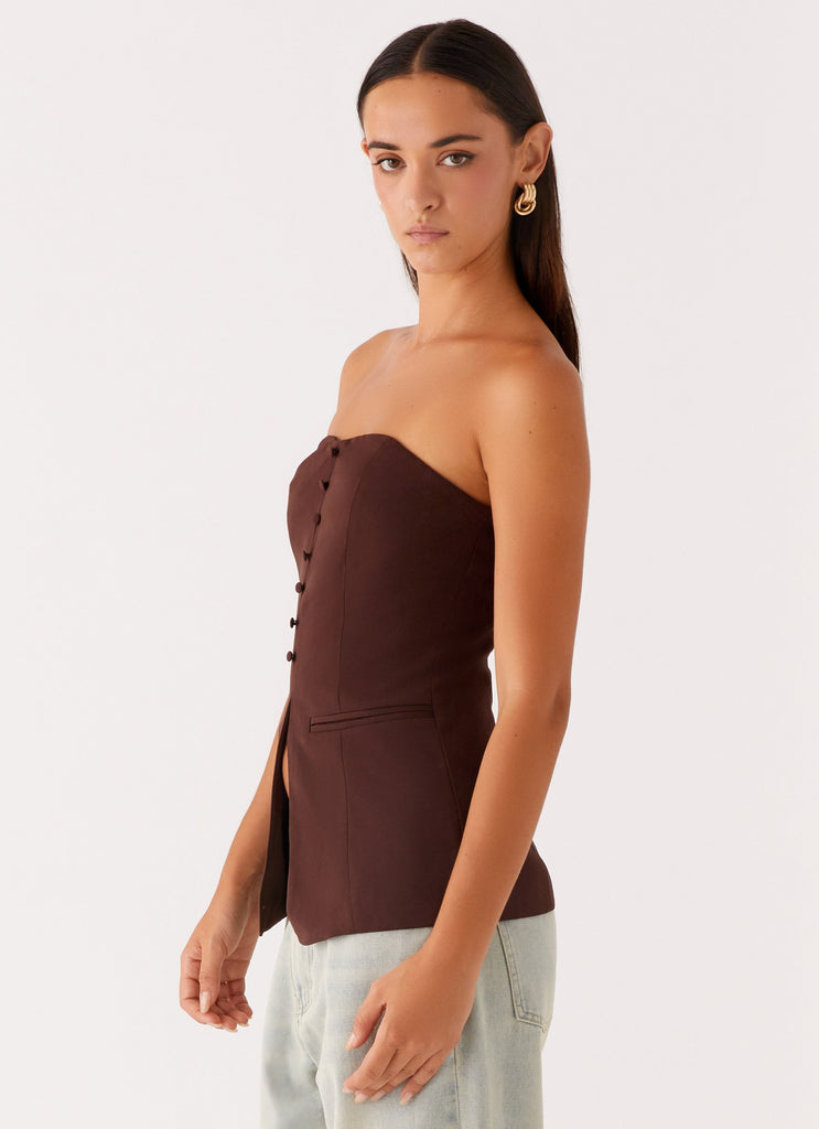 Riveria Strapless Top - Chocolate